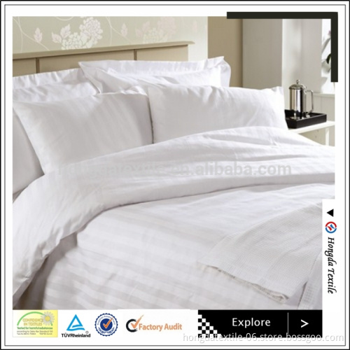 100% Cotton 300TC Hotel sateen stripe bedding sheets set